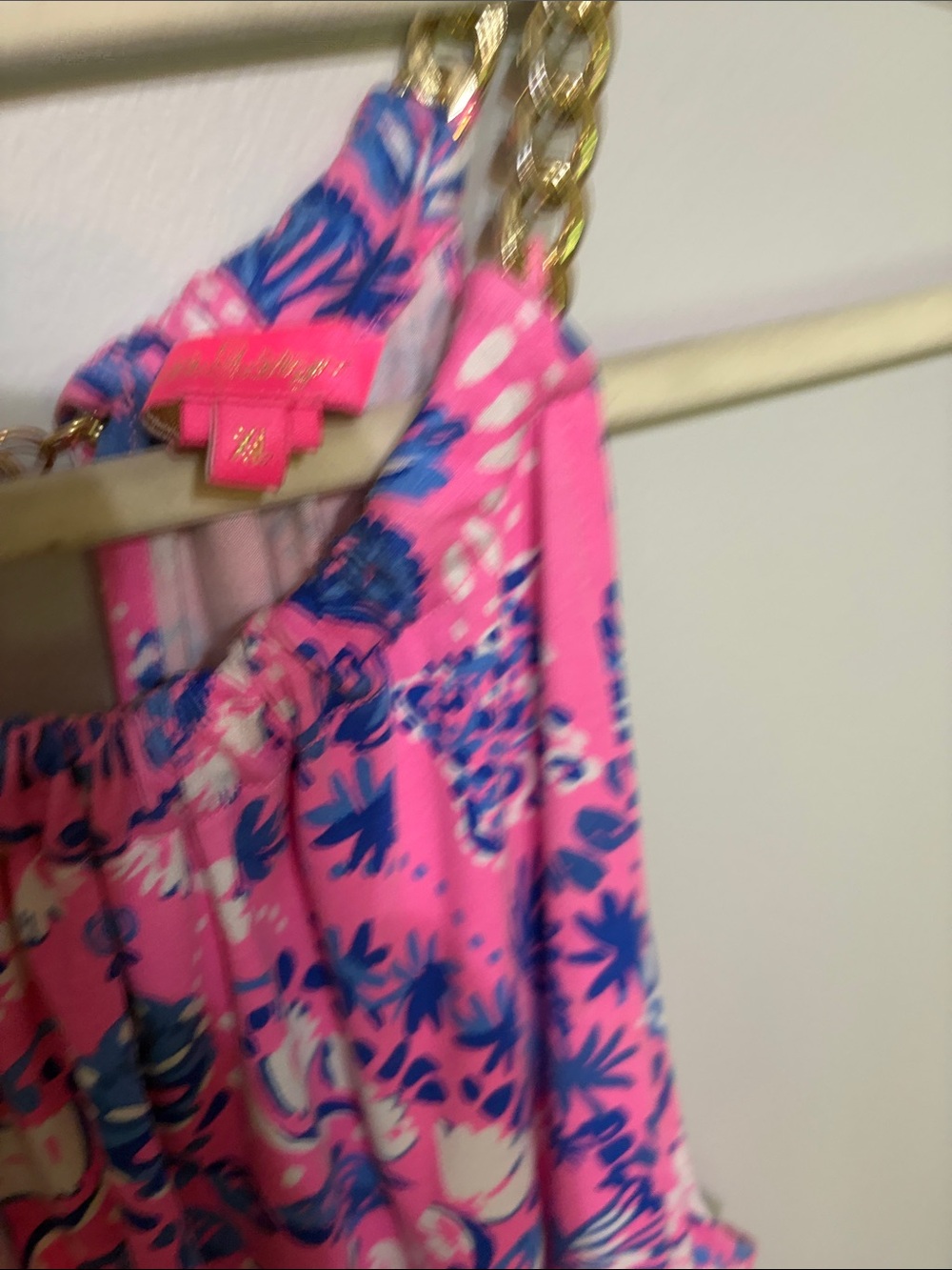 Lilly Pulitzer Tank with chain straps, size XL - Picture 2 of 4
